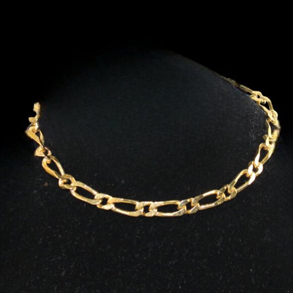 Monet Signed Gold Tone Heavy Link Choker Vintage Necklace - Picture 1 of 3